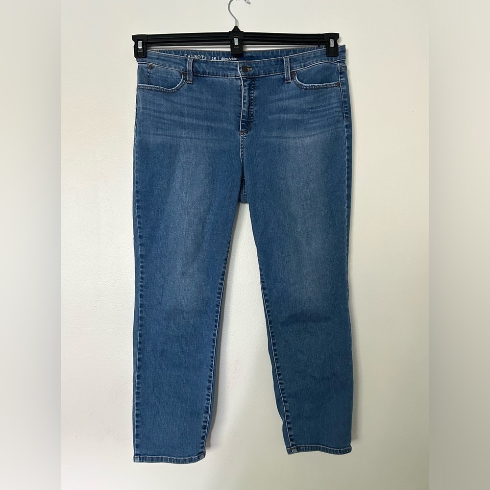 Talbots Flawless Slim Ankle Jean Stretch Size 16‎ EUC